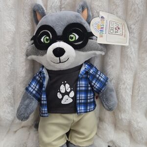 Build A Bear Great Wolf Lodge GWL Mini Buddy Oliver Raccoon 12"
